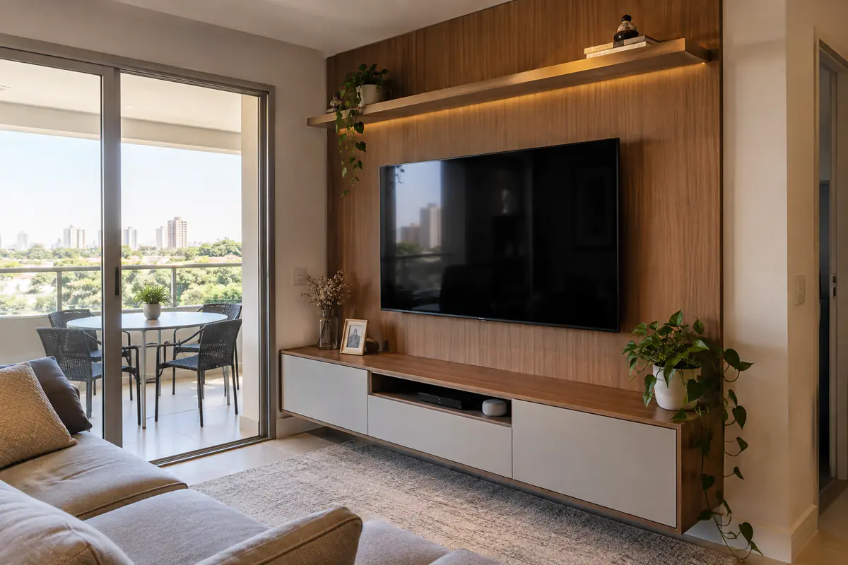 Montagem de Rack e Painel concluído em imóvel residencial de Campinas