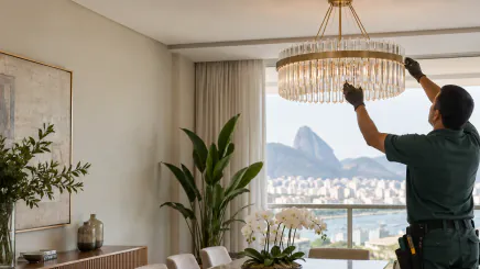 Serviço de instalação de lustres realizado por marido de aluguel em Campinas