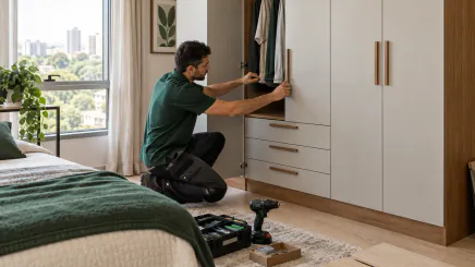 Serviço de montagem de guarda-roupa realizado por marido de aluguel em Campinas