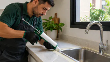 Serviço de vedação com silicone realizado por marido de aluguel em Campinas
